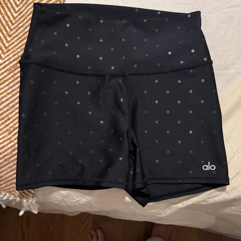 ALO Yoga Women's Black Dot Bike Shorts